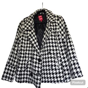 Black and White Checkered Coat